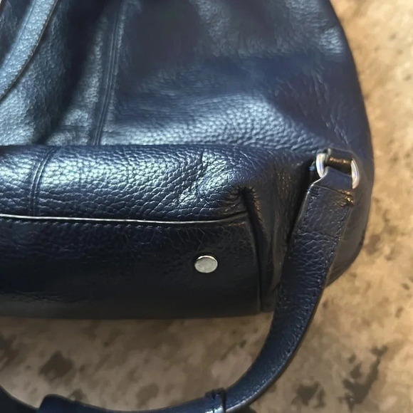 Banana Republic Blue Pebble Leather Backpack EUC - Picture 7 of 8